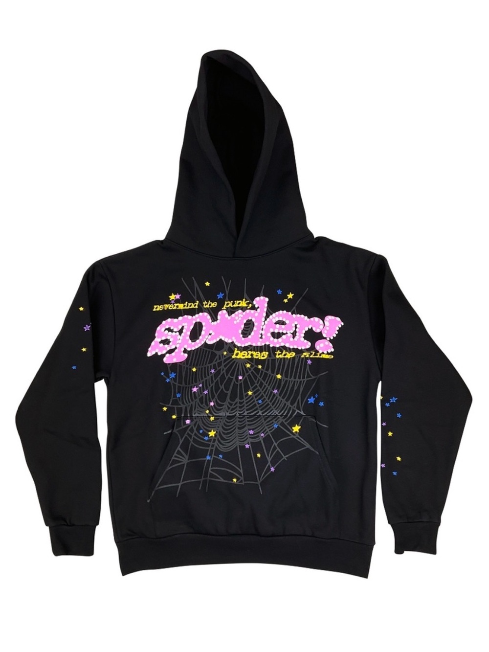 Sp5der P*NK V2 Pullover Hoodie Black Pink Spider Worldwide